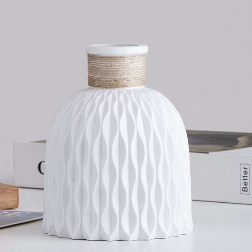 Elegant Fluted Ceramic Vase