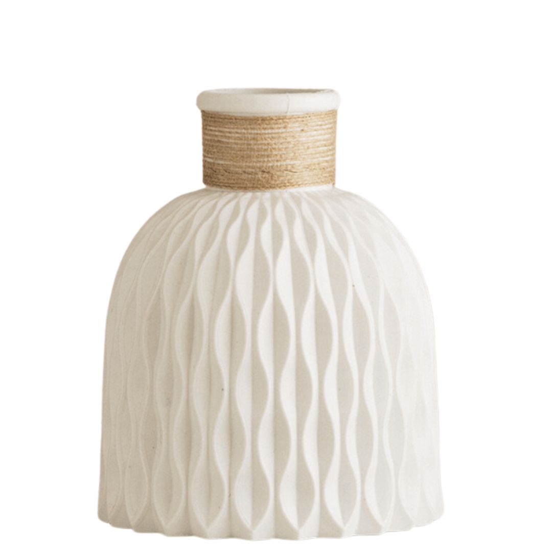 Elegant Fluted Ceramic Vase